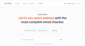 Homepage of Hunter.io